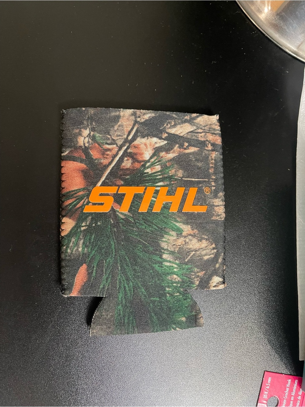 STIHL Camouflage koozie and STIHL orange koozie